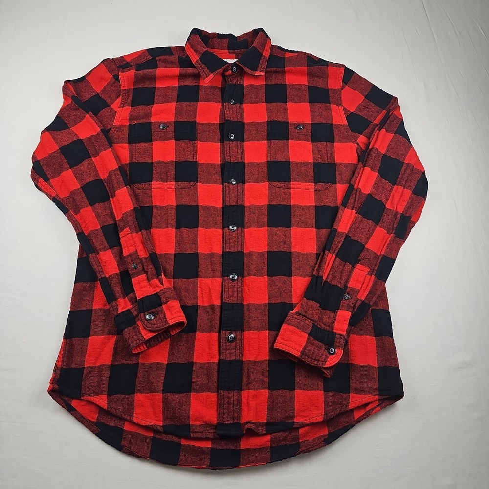 Sonoma Men's Red-Black Flannel Shirt Size M Button-Up Outdoors Classic